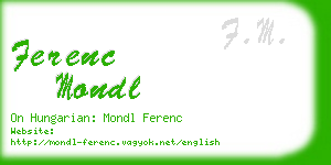 ferenc mondl business card